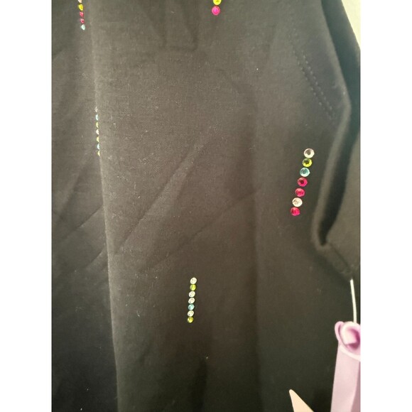 NEW Wujek Womens Rhinestone Tank Top 2X Oversized Black Knit Pullover Designer - Picture 2 of 9